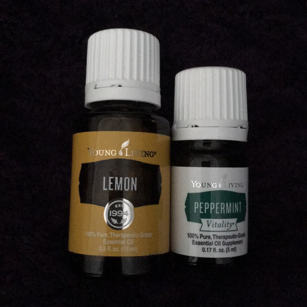 Young Living essential oils in lemon & peppermint